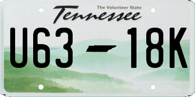 TN license plate U6318K