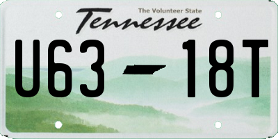 TN license plate U6318T