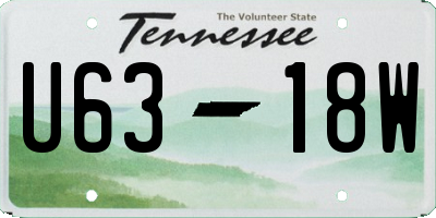 TN license plate U6318W