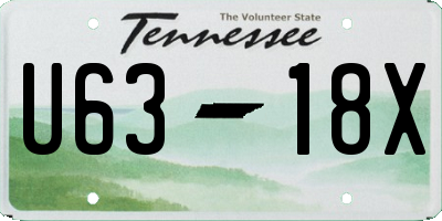 TN license plate U6318X