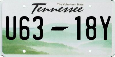 TN license plate U6318Y