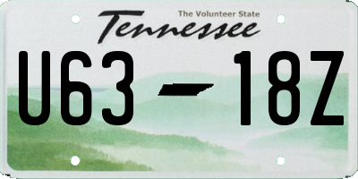 TN license plate U6318Z