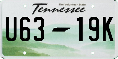 TN license plate U6319K