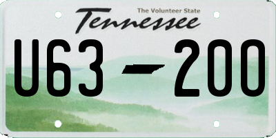 TN license plate U6320O