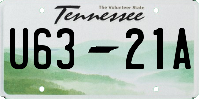 TN license plate U6321A