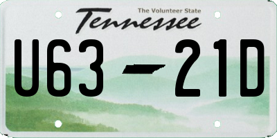 TN license plate U6321D