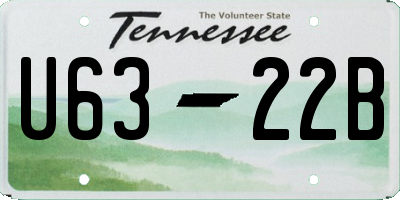 TN license plate U6322B