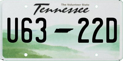 TN license plate U6322D