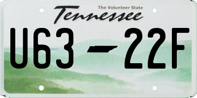 TN license plate U6322F