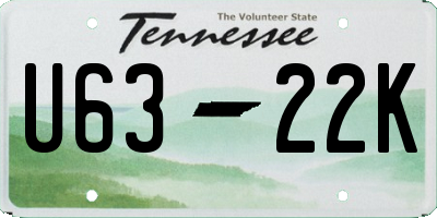 TN license plate U6322K