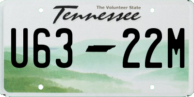 TN license plate U6322M