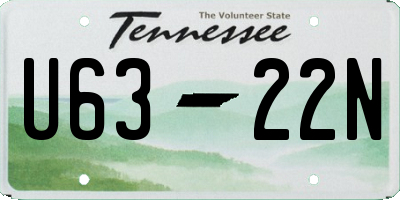 TN license plate U6322N