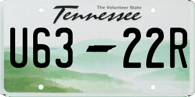 TN license plate U6322R
