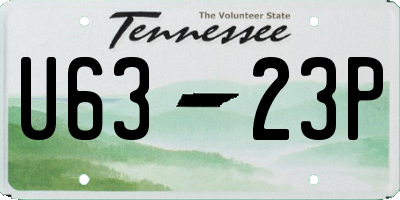 TN license plate U6323P