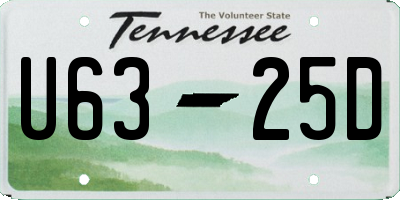 TN license plate U6325D