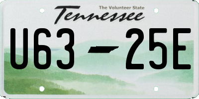 TN license plate U6325E