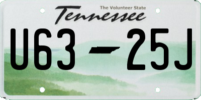 TN license plate U6325J