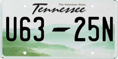 TN license plate U6325N