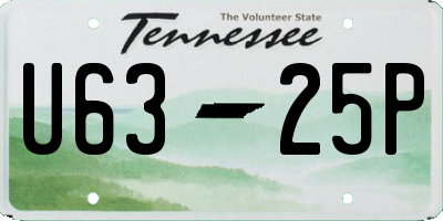 TN license plate U6325P