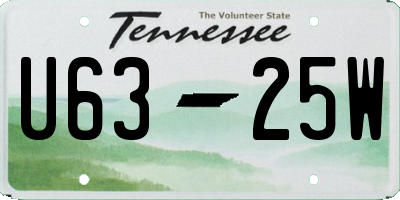 TN license plate U6325W