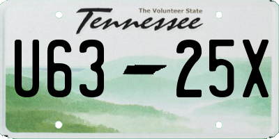 TN license plate U6325X