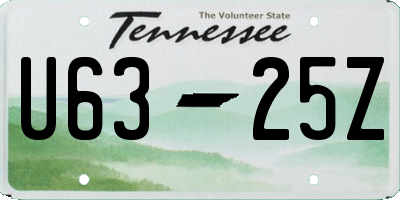 TN license plate U6325Z