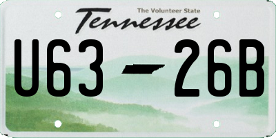 TN license plate U6326B