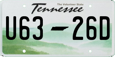 TN license plate U6326D
