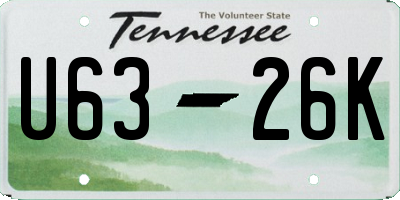 TN license plate U6326K