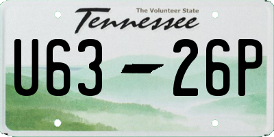 TN license plate U6326P