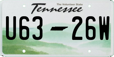 TN license plate U6326W
