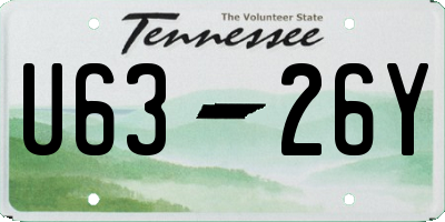 TN license plate U6326Y