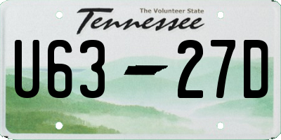 TN license plate U6327D