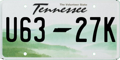 TN license plate U6327K