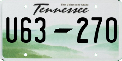 TN license plate U6327O