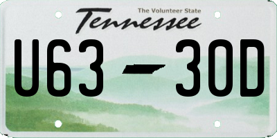 TN license plate U6330D