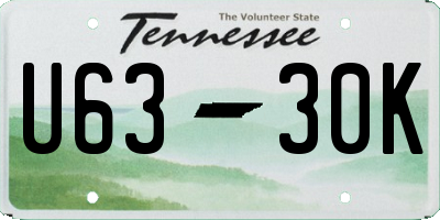 TN license plate U6330K
