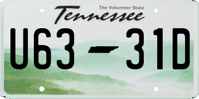 TN license plate U6331D
