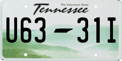 TN license plate U6331I