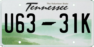 TN license plate U6331K