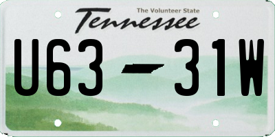 TN license plate U6331W