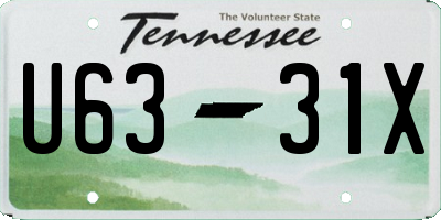TN license plate U6331X