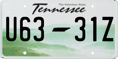 TN license plate U6331Z
