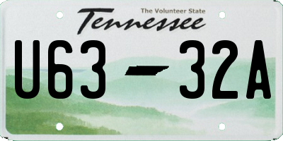 TN license plate U6332A