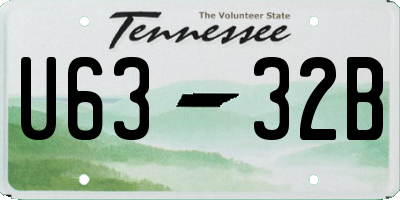 TN license plate U6332B