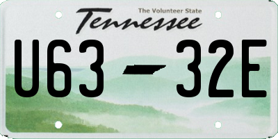 TN license plate U6332E