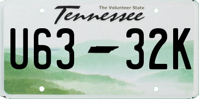 TN license plate U6332K