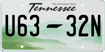 TN license plate U6332N
