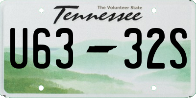 TN license plate U6332S