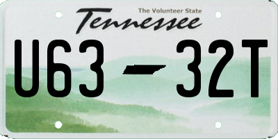 TN license plate U6332T